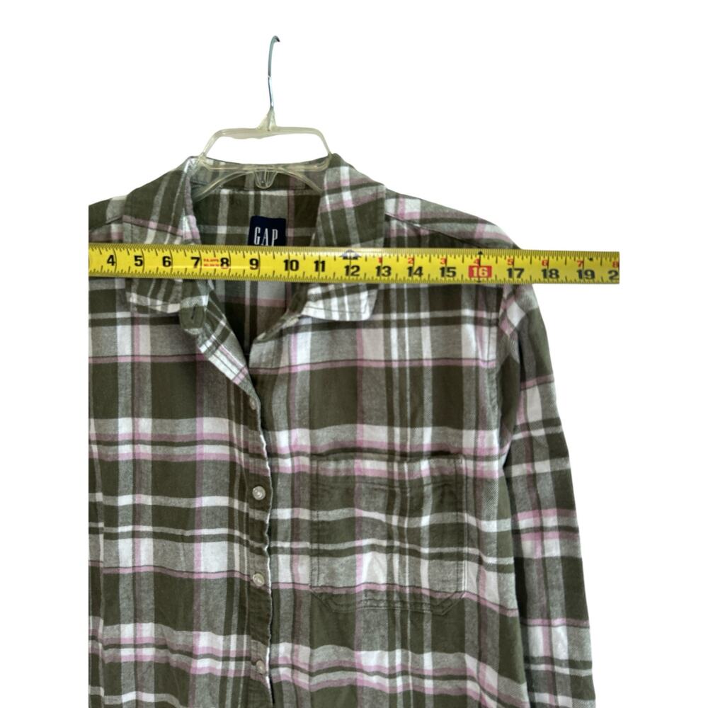 GAP Green and Pink Plaid Shirt Size XL Extra Large Soft - Picture 3 of 5